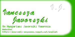 vanessza javorszki business card